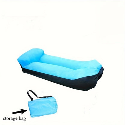 Two-Tone Inflatable Air Lounger with Storage Bag in Red, Blue or Purple with Black Base Options