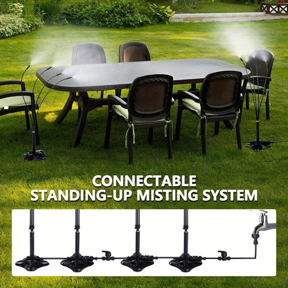 Outdoor Misting System Portable 26.5Ft Mist Cooling Kit with Adjustable Stand for Patio Garden BBQ