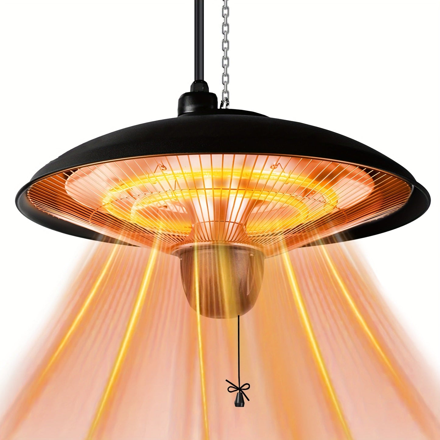 Infrared Patio Heater 1500W Ceiling Mount Electric Outdoor Heater with 3 Heat Settings 600W/900W/1500W, Hammer Tone Bronze Finish, Wall or Ceiling Mounted for Porch, Garage, Balcony & Pergola