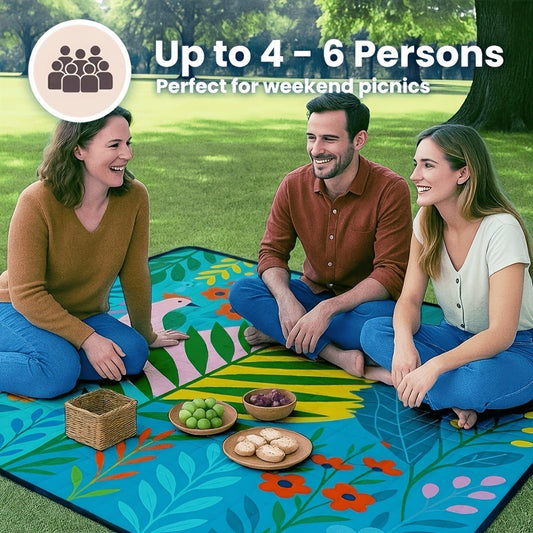 Picnic Blanket Padded | Foldable Floral Mat Beach Park Camping Travel
