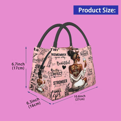 Insulated Lunch Bag with Wine-Tasting Pattern and 10.6 x 6.3 x 6.7 Inch Checkout Size for Daily Carry