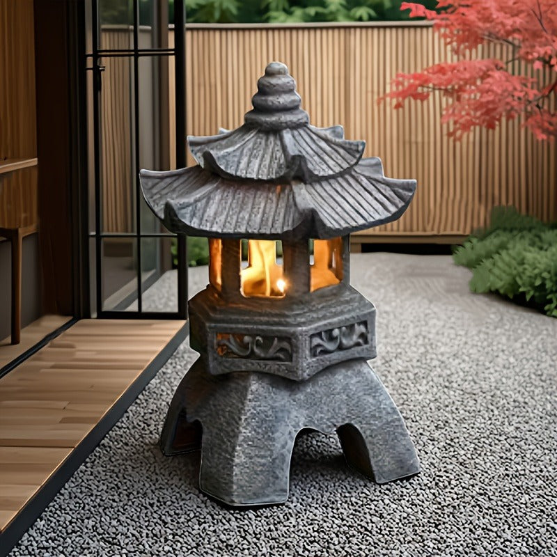 Solar Pyramid Light Sculpture – Outdoor Zen Garden Decor