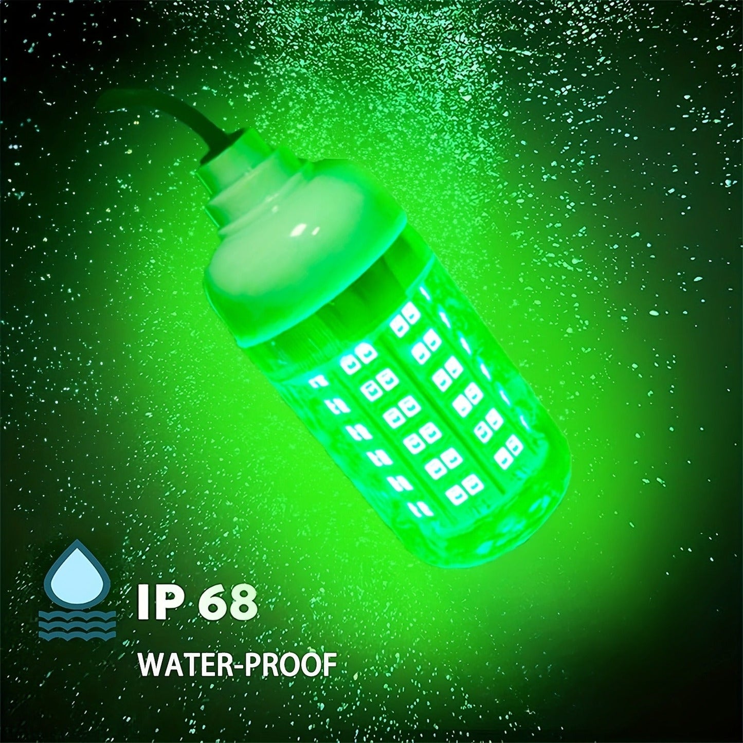 108-LED Underwater Fishing Light with USB Connector, 16.4-Foot Cable and Green or White Options