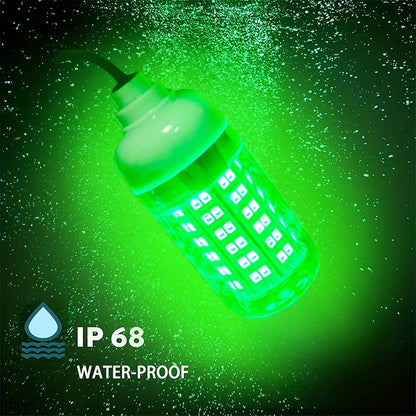 108-LED Underwater Fishing Light with USB Connector, 16.4-Foot Cable and Green or White Options