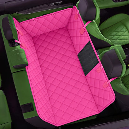 Dog Car Seat Cover for Back Seat - Waterproof Oxford & TPU Pet Seat Protector with Anti-Slip Base, Side Flaps, Seat Belt Openings & Mesh Window, Machine Washable Dog Car Cover for SUVs & Vehicles