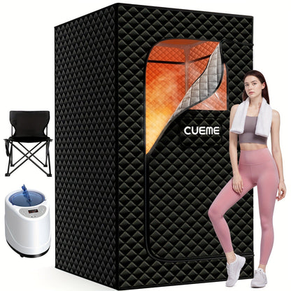Portable Steam Sauna Box 1200W Full Body Sauna Tent with Folding Chair, 101oz Steam Generator, Oversized 2.6x2.6x5.9ft Home Spa for Muscle Recovery