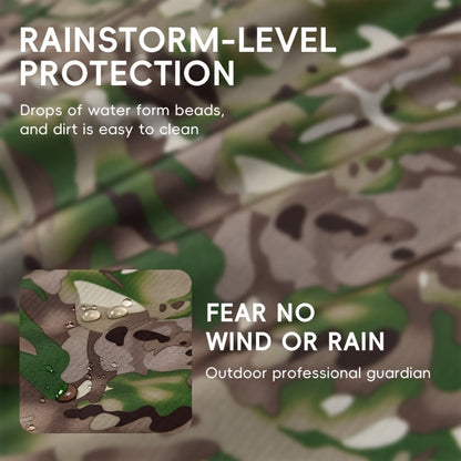 Digital Camouflage Hooded Rain Poncho with Snap-Side Closure, Front Pocket and Matching Storage Bag