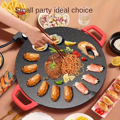 Electric Grill Pan Smokeless Indoor BBQ Non-Stick Griddle with Adjustable Temperature Control for Home Kitchen and Party