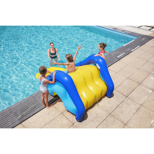 Inflatable Pool Water Slide Giant – 97x49x39 Inch Backyard Waterslide with Built-In Sprinkler, 4 Water Chambers for Stability, Large Platform, PVC