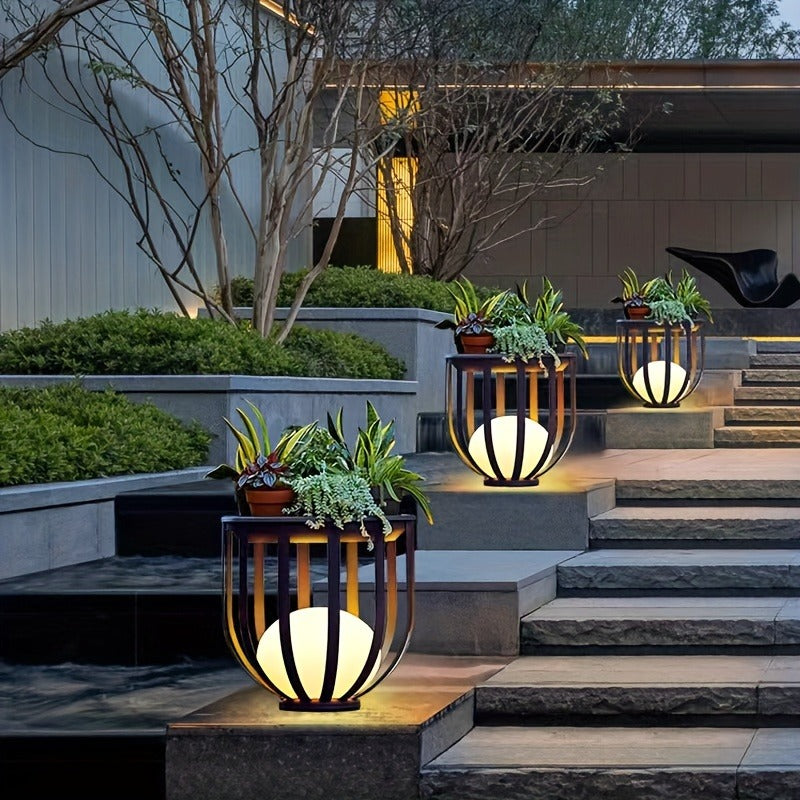 Solar Outdoor Table Lamp & Floor Lamp - Waterproof Garden Light for Villa, Park, Courtyard, Patio Decor, Solar Charging LED Landscape Lighting