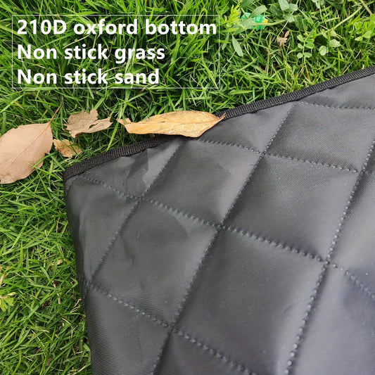 Foldable Picnic Mat 78x78in Dual Layer 240T Polyester & 210D Oxford Cloth Printed Outdoor Beach Mat for Camping – Ultrasonic Design All-Season Ground Cover