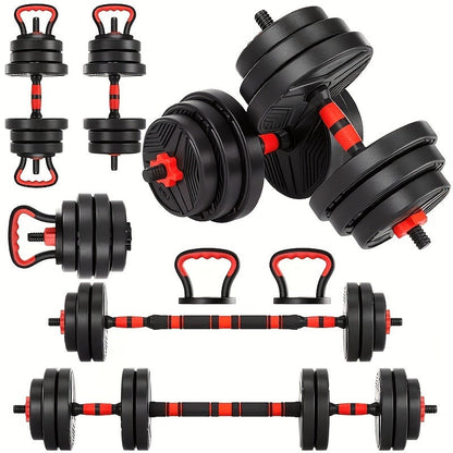 Adjustable Dumbbell and Barbell Weight Set with 20-, 30-, 70- or 90-Pound Pair Options and Kettlebell Handles