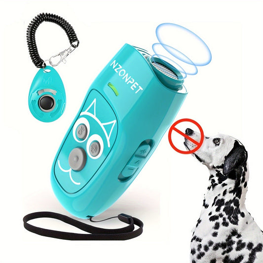 Ultrasonic Dog Bark Control Device 3-in-1 Anti Barking Deterrent Trainer 3 Frequency Modes 16.4Ft Range Rechargeable LED Wrist Strap Indoor Outdoor