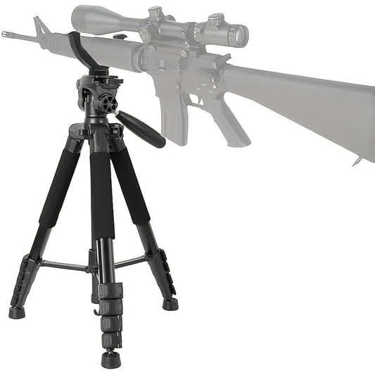 Adjustable V-Shape Shooting Tripod Stand 21-59 Inch, Heavy Duty Rifle Gun Rest Tripod for Outdoor Hunting Shooting Practice Photography, Portable Folding Bipod Tripod with V Yoke for Range and Field Use