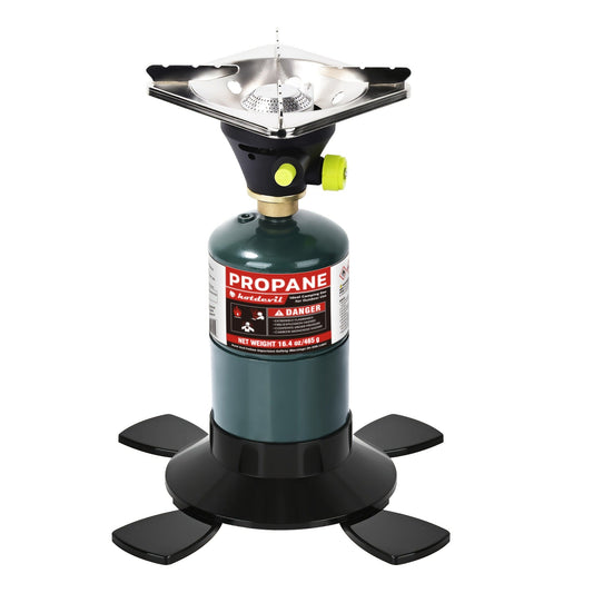 Backpacking Stove Bottletop Propane | Hotdevil HD-5005 Lightweight Camping Stove with Instant Ignition | Propane & MAPP Gas Compatible | For Hiking, Outdoor Cooking & Emergency Use