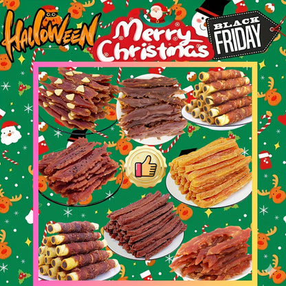 Dog Treats Sesame or Cheese Duck Jerky with Chicken, Milk Jerky or Sandwich Stick Dual Packs