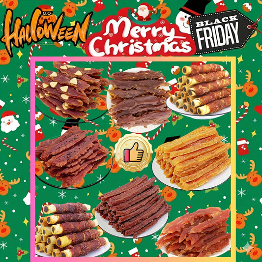 Dog Treats Sesame or Cheese Duck Jerky with Chicken, Milk Jerky or Sandwich Stick Dual Packs