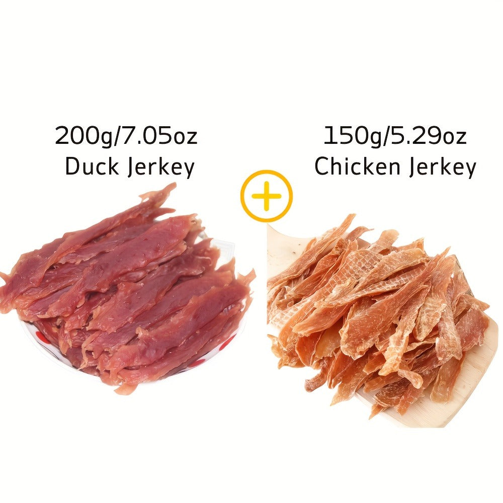 Dog Treats Chicken and Duck Jerky Dual Packs with Six 200g Plus 200g Flavor Combinations for Dog Reward Use