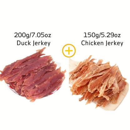 Dog Treats Chicken and Duck Jerky Dual Packs with Six 200g Plus 200g Flavor Combinations for Dog Reward Use