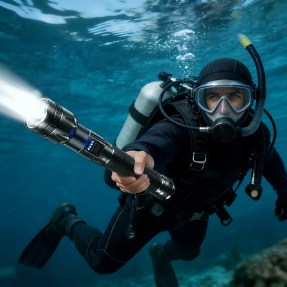 Flashlight 4000-Lumen P70 Zoom Torch with Five Modes, USB-C Charging and 18650 5000mAh Battery