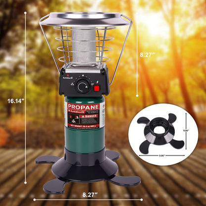 360-Degree Propane Heater with Four-Leg Base, Carry Handle, Pulse Ignition and Removable Top Plate