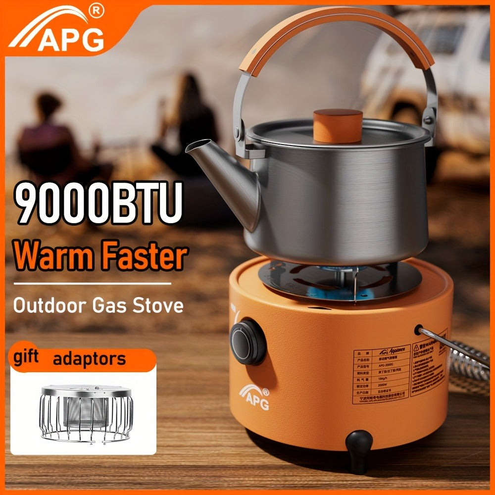 Portable Propane Camping Stove Heater 9000 BTU, 3-in-1 Indoor Outdoor Gas Burner with Adjustable Flame, Carrying Case, Emergency Preparedness