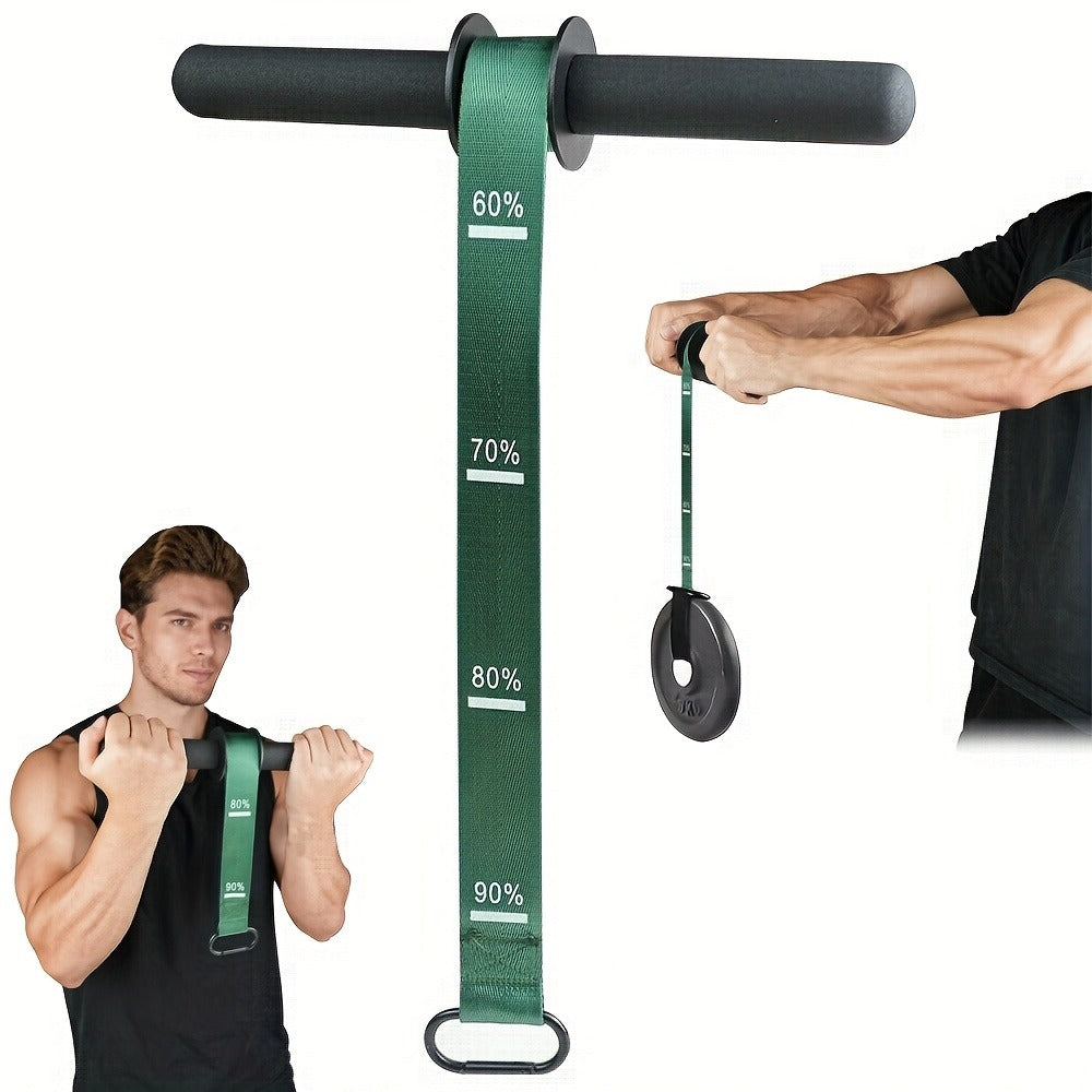 Fitness Equipment Wrist Roller Bar with Hanging Strap, Four Marked Grip Levels and 12.6-Inch Handle
