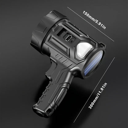 Flashlight Solar and USB Rechargeable Handheld Searchlight with Side Lights in 1, 2 or 4 Packs