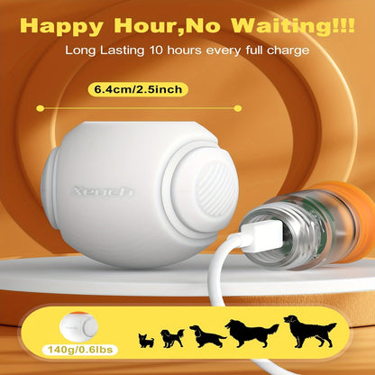 Dog Toy 2.5-Inch Motion-Activated LED Ball with USB-Rechargeable Battery for Night Fetch and Chase