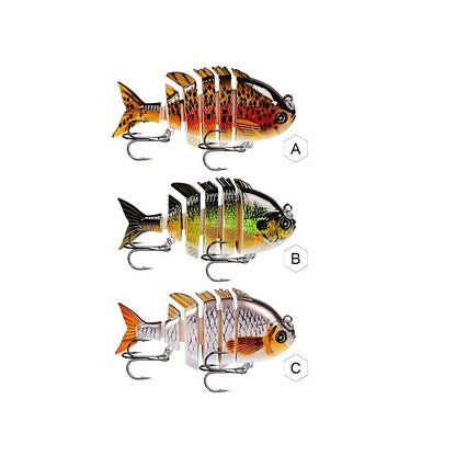Three-Piece Six-Section Fishing Swimbait Set with Multi-Jointed Bodies for Freshwater Angling