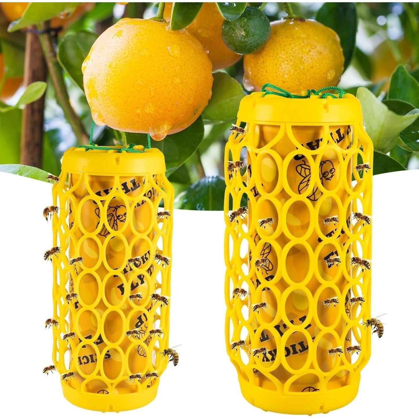 Wasp Trap Outdoor Hanging Reusable Yellow Jacket Trap Carpenter Bee Hornet Catcher with Sticky Bait Killer for Garden Patio Outside