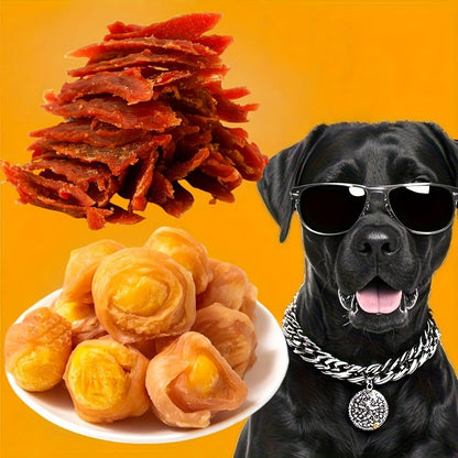 Dog Treats Duck Jerky, Chicken Pieces and Beef Sausage Assortment with Four Retained Flavor Options