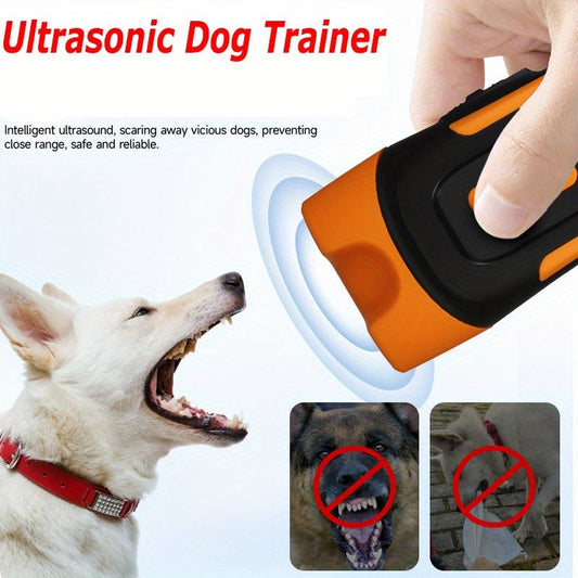 Ultrasonic Dog Bark Control Device with LED Flashlight - Adjustable Anti-Barking Trainer, Portable Indoor Outdoor Dog Behavior Corrector