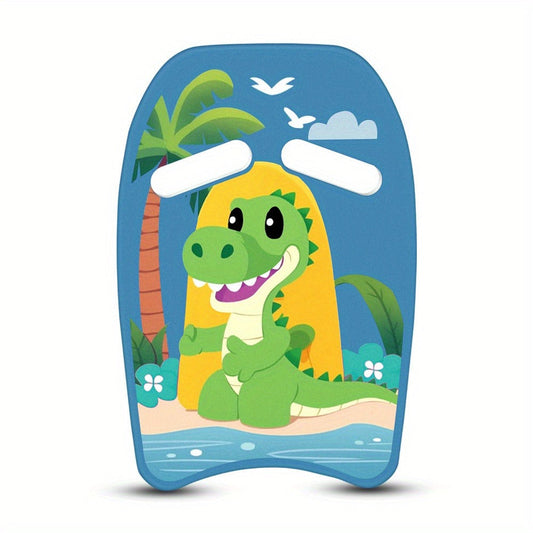 Kids Swimming Kickboard – Cute Dinosaur Cartoon Design, Blue Buoyant Foam Pool Training Aid for Toddlers Children, Stroke Development Water Safety Swim Board