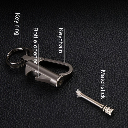 Permanent Match Flint Fire Starter 2-Pack – Waterproof Metal Keychain Lighter EDC with Bottle Opener