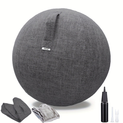 Fitness Equipment 65cm Exercise Ball Chair with Fabric Cover, Carry Handle, Pump and Two Color Options