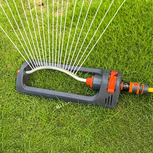 Oscillating Garden Sprinkler – 19-Hole Adjustable Swing Sprinkler with Universal Connector, No Battery Required