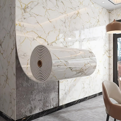 Marble-Look Peel-and-Stick Wall Covering in Four Patterns and Two Roll Lengths, 15.75 Inches Wide