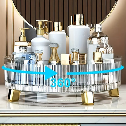 360° Rotating Makeup Organizer Large Capacity Spinning Cosmetic Storage Tower for Vanity Bathroom Kitchen Countertop Perfume Lipstick Skincare Holder