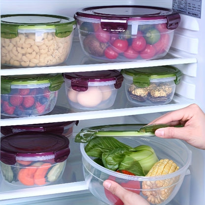 Food Storage Containers Three- or Four-Piece Stackable Refrigerator Box Set in Four Color Options
