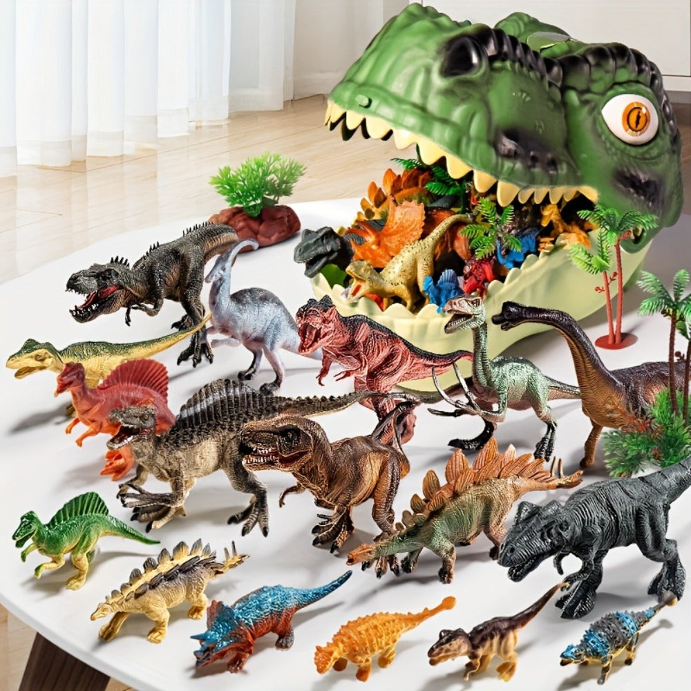 Dinosaur Toys for Boys 46pcs Realistic Jurassic Dinosaur Figures Set with Eggs, Trees & Fence – Educational STEM Playset for Kids Ages 3-12, Perfect Birthday & Easter Gift for Boys and Girls
