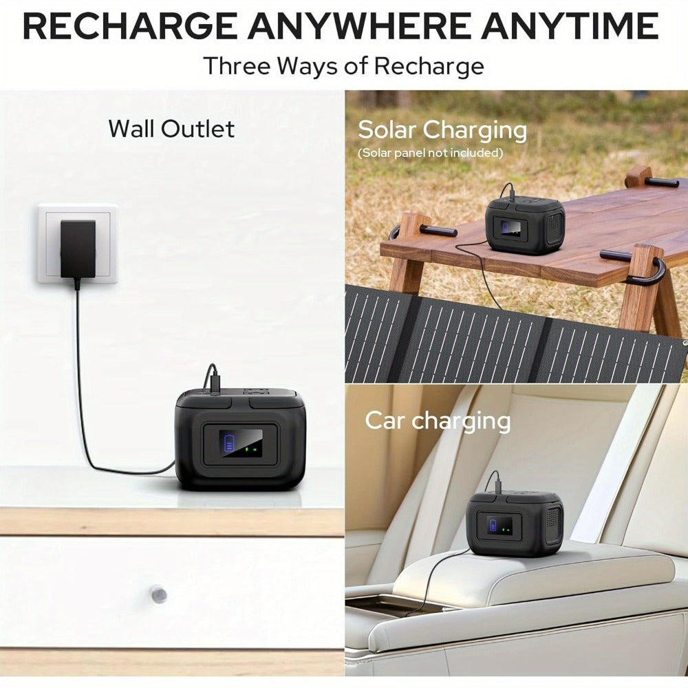 97.68Wh Portable Power Station 120W AC Outlet Power Bank with USB-A USB-C DC Outputs Battery Backup for Camping RV Emergency Home Use Travel – Solar Panel Compatible Portable Charger