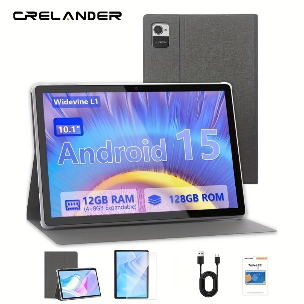 Android Tablet CRELANDER W30 with Android 15, 128GB Internal Storage and Keyboard Mouse Stylus Bundle