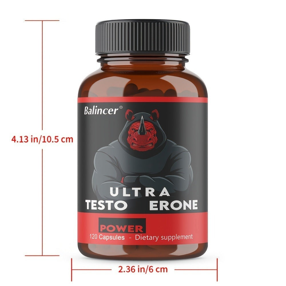 Dietary Supplement Capsules with KENOFOR Label, Horny Goat Weed, Maca Root, Saw Palmetto and 120 Count