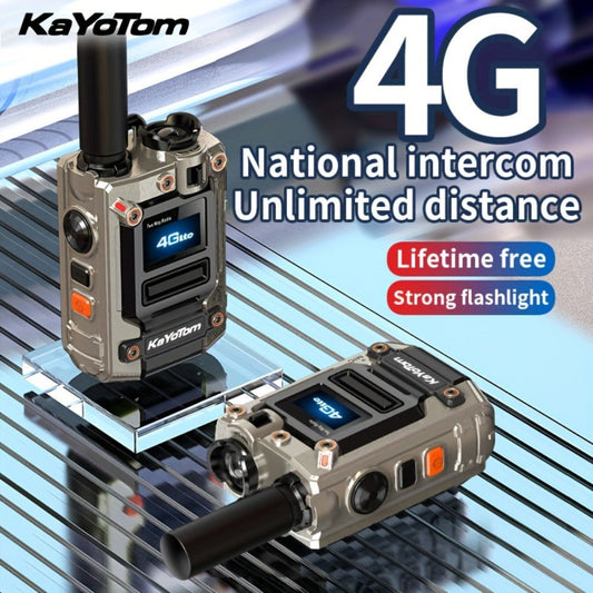 Kayotom K300S 4G Global Walkie Talkie Unlimited Range, No Monthly Fee Two Way Radio, UHF 400-480MHz Long Battery Life, Dustproof Shockproof Handheld Transceiver for Outdoor Group Remote Coordination
