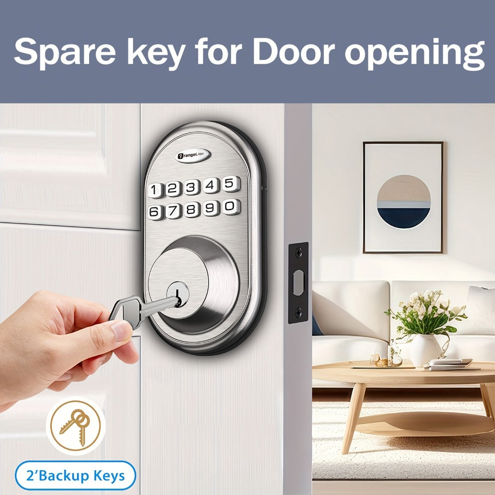 Heavy Duty Smart Deadbolt with Biometric Fingerprint & Keypad - App Control, Auto-Lock, Keyless Entry for Front Door, Office & Apartment, Zinc Alloy, Optional Handle Set Included