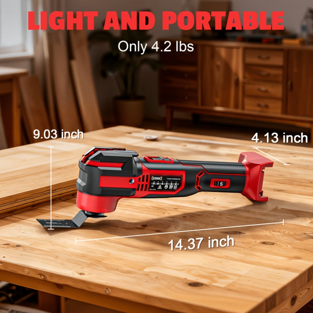 Oscillating Multi Tool Brushless Cordless Compatible with DeWalt 20V / 18V Battery – 21000 OPM Variable Speed, 4.5° Oscillating Angle, Anti-Vibration, Wood Cutting Blades & Sanding Pads (Battery Not Included)