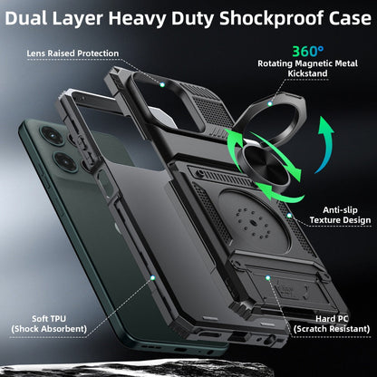Magnetic Metal Kickstand Moto G 5G 2025 2026 Case Shockproof Drop Protection Slim Protective Phone Cover for Motorola Moto G 5G 2025 Moto G 5G 2026 Moto G Play 2026 6.7 Inch – Hands-Free Stand