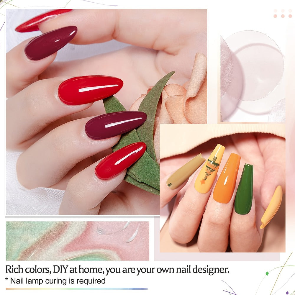 Gel Nail Polish 36-Piece Kit with 32 Colors, Base Coat and Three Top Coat Finishes for Home and Salon Use