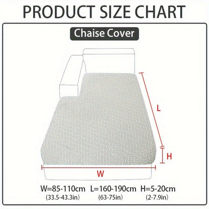 Jacquard Stretch Sofa Cover Non-Slip | Elastic Wear-Resistant Couch Slipcover, Polyester Jacquard Fabric, 1 to 4 Seat Sectional L-Shape, Armrest Backrest, Machine Washable